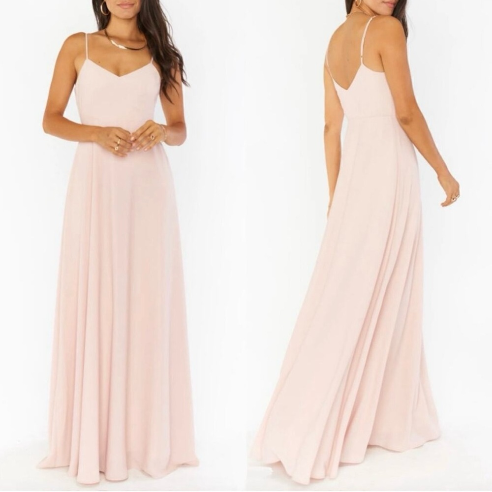 NWT Show Me Your Mumu Faith Maxi Dress in Dusty Blush Pink Bridesmaid Gown, S